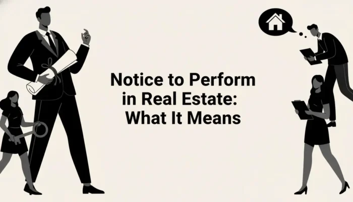 notice to perform real estate